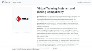 Virtual Training Assistant and iSpring e-Learning Course Compatibility