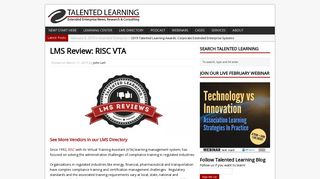 LMS Review: RISC VTA - Talented Learning