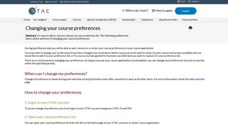 Changing your course preferences - VTAC
