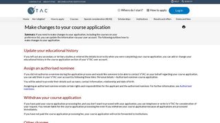 Making changes to your course application - VTAC