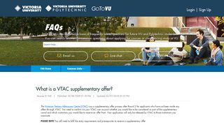 What is a VTAC supplementary offer? - gotovu