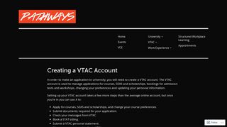 Creating a VTAC Account – Pathways - MSJ Pathways