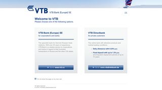 Welcome — VTB Bank (Deutschland) AG - VTB Bank (Europe) SE