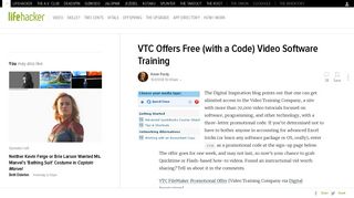 VTC Offers Free (with a Code) Video Software Training - Lifehacker