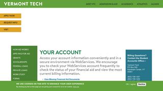 Your Account | Vermont Tech