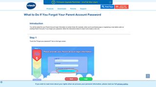 What to Do If You Forgot Your Parent Account Password - VTech
