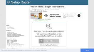 Login to VTech NB403 Router - SetupRouter