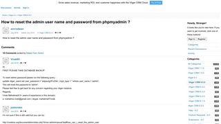 How to reset the admin user name and password ... - Vtiger-Discussions