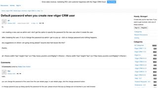 Default password when you create new vtiger CRM user — Vtiger