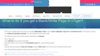 What to do If you get a Blank/White Page In vTiger? - VTiger Experts