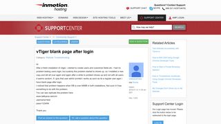 vTiger blank page after login | InMotion Hosting