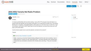 [SOLVED] Yamaha Net Radio Problem - Bindings - openHAB ...