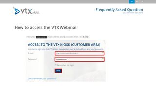 How To Access The Vtx Webmail | Free Email FAQ | VTX