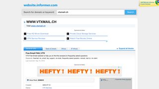 vtxmail.ch at WI. Free Email FAQ | VTX - Website Informer