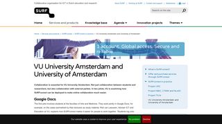 SURF | VU University Amsterdam and University of Amsterdam