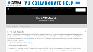 New to VU Collaborate - VU Collaborate Help Site - Victoria University