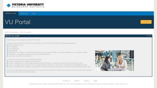 MYVU for staff | MYVU portal | Victoria University