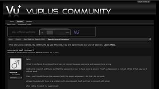 username and password | VuPlus Community