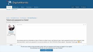 Telnet and password on Solo2 | Digitalworldz