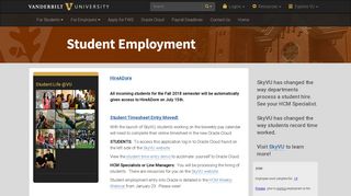 Student Employment | Vanderbilt University