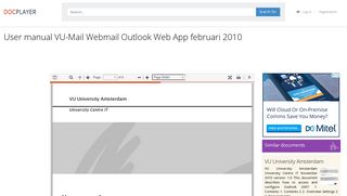 User manual VU-Mail Webmail Outlook Web App februari PDF