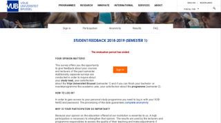 Survey - Studentenfeedback 2018-2019 - VUB