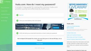 Vudu.com: How do I reset my password? | How-To Guide - GetHuman