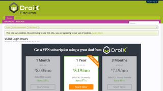 VUDU Login issues | Welcome to the DroiX Forums