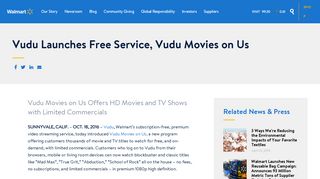 Vudu Launches Free Service, Vudu Movies on Us - Newsroom - Walmart