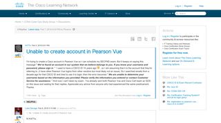 Unable to create account in Pearson Vue - 124131 - The Cisco ...