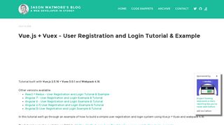 Vue.js + Vuex - User Registration and Login Tutorial & Example ...