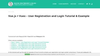 Vue.js + Vuex - User Registration and Login Tutorial & Example ...
