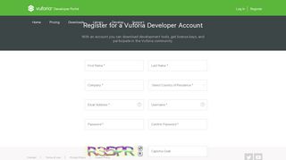 Register - Vuforia Developer Portal
