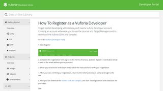 How To Register as a Vuforia Developer