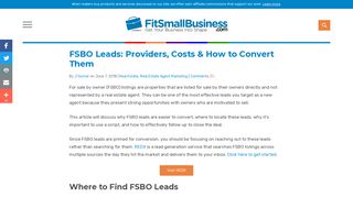 FSBO Leads: Providers, Costs & How to Convert Them