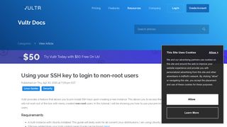 Using your SSH key to login to non-root users - Vultr.com