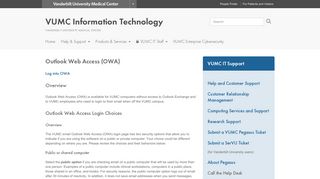 Outlook Web Access (OWA) | VUMC Information Technology