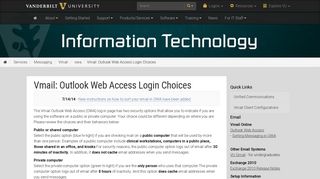 Vmail: Outlook Web Access Login Choices | owa | Vmail | Messaging ...