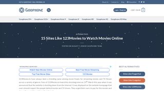 15 Best Sites Like 123Movies to Watch/Stream Movies ... - Goophone