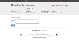 VUnetID login | Department of Medicine