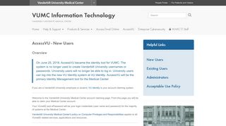 AccessVU - New User | VUMC Information Technology