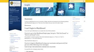 Login | Blackboard Helpsite for Staff - eLearning Help Sites