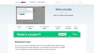 Bboc.vvc.edu website. Blackboard Learn.