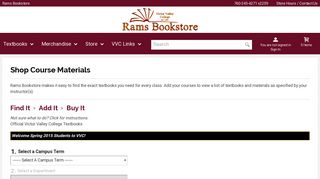 Shop Course Materials | Rams Bookstore