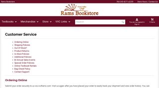 Customer Service | Rams Bookstore