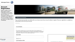 Volkswagen Finance -- Account Registration