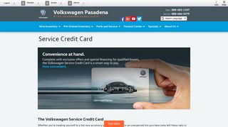 Service Credit Card | Volkswagen Pasadena | VW Dealership