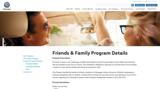 Friends & Family Program Details - Volkswagen Partner Programs