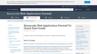 Barracuda Web Application Firewall Vx Quick Start Guide | Barracuda ...