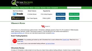Scam Broker Investigator • VXmarkets Review